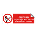 Lagerung von entzündlichen Flüssigkeiten: Rauchen und offenes Feuer verboten