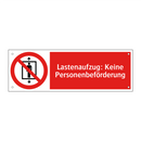 Lastenaufzug: Keine Personenbeförderung