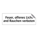 Feuer, offenes Licht and Rauchen verboten
