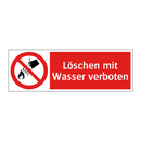 Löschen mit Wasser verboten