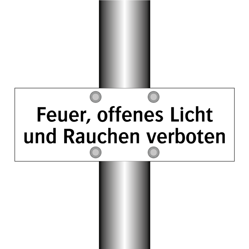 Feuer, offenes Licht und Rauchen verboten