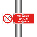Mit Wasser spritzen verboten