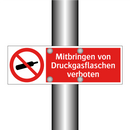 Mitbringen von Druckgasflaschen verboten