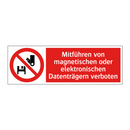 Mitführen von magnetischen oder elektronischen Datenträgern verboten