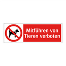 Mitführen von Tieren verboten