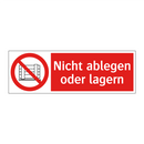 Nicht ablegen oder lagern