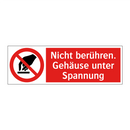 Nicht berühren. Gehäuse unter Spannung