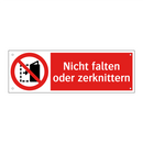 Nicht falten oder zerknittern
