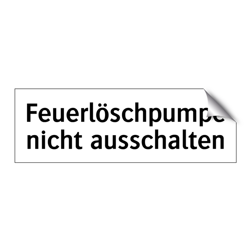 Feuerlöschpumpe nicht ausschalten