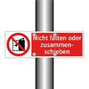 Nicht falten oder zusammen- schieben