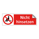 Nicht hinsetzen