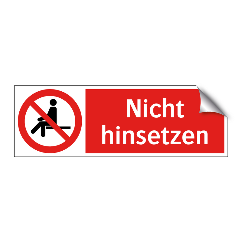 Nicht hinsetzen