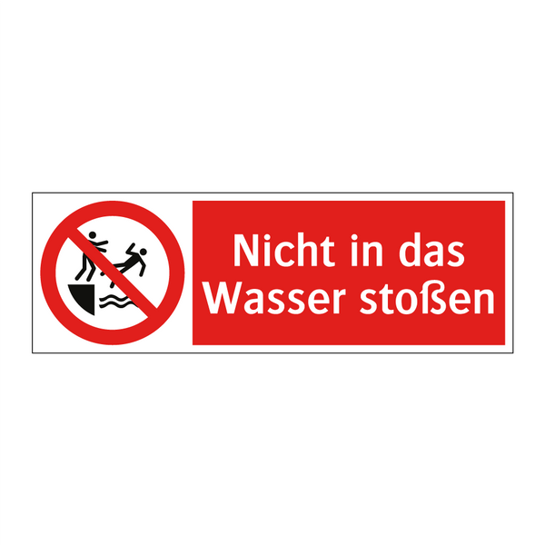Nicht in das Wasser stoßen