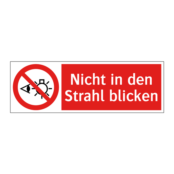 Nicht in den Strahl blicken