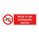 Nicht in die Lichtquelle starren