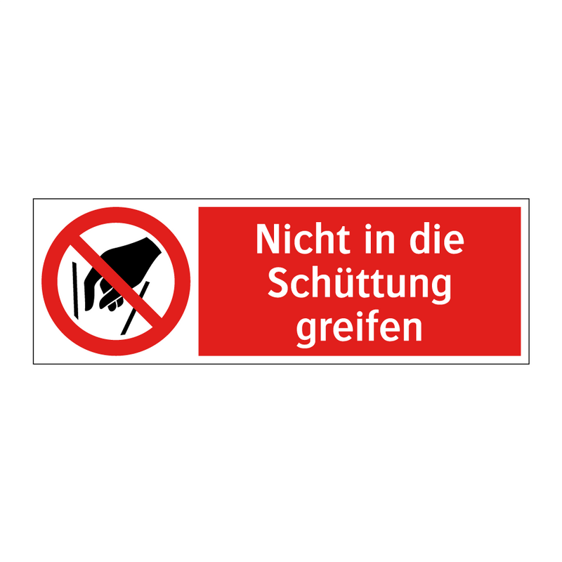 Nicht in die Schüttung greifen