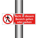 Nicht in diesem Bereich gehen oder parken