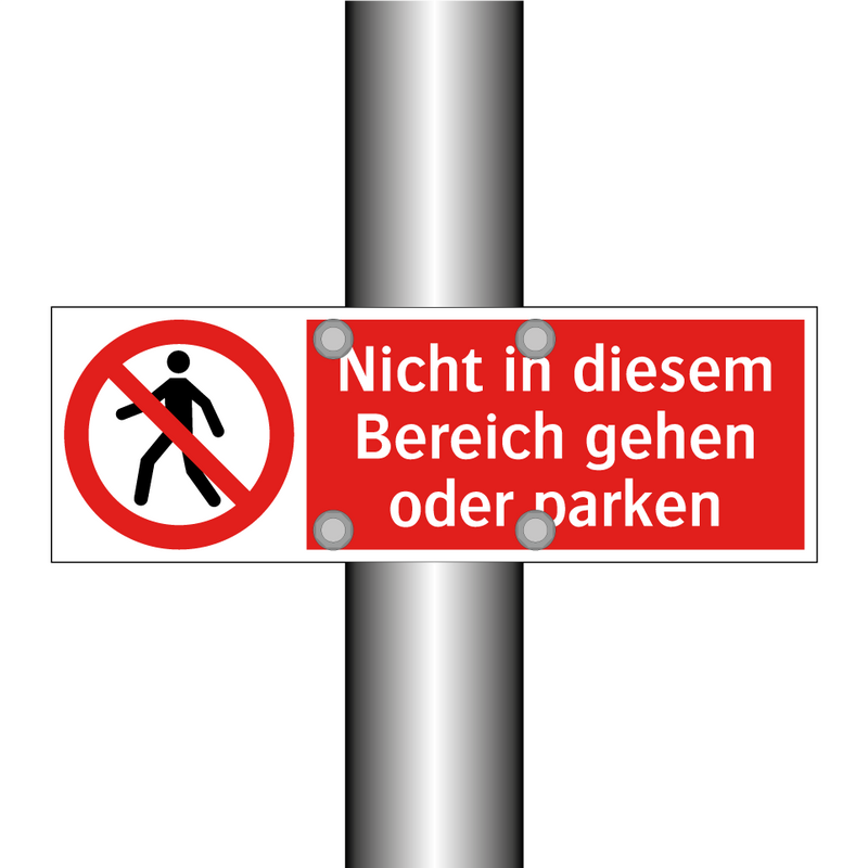 Nicht in diesem Bereich gehen oder parken