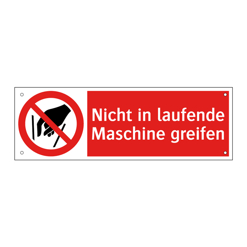 Nicht in laufende Maschine greifen