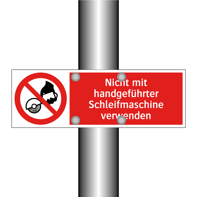 Nicht mit handgeführter Schleifmaschine verwenden