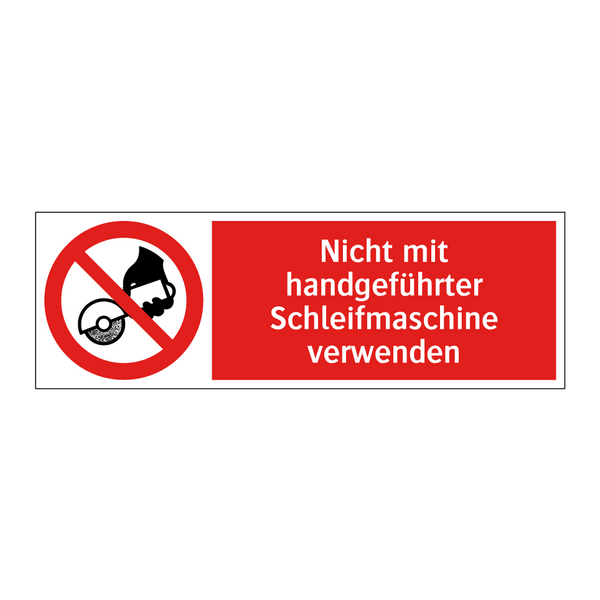 Nicht mit handgeführter Schleifmaschine verwenden