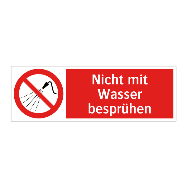 Nicht mit Wasser besprühen