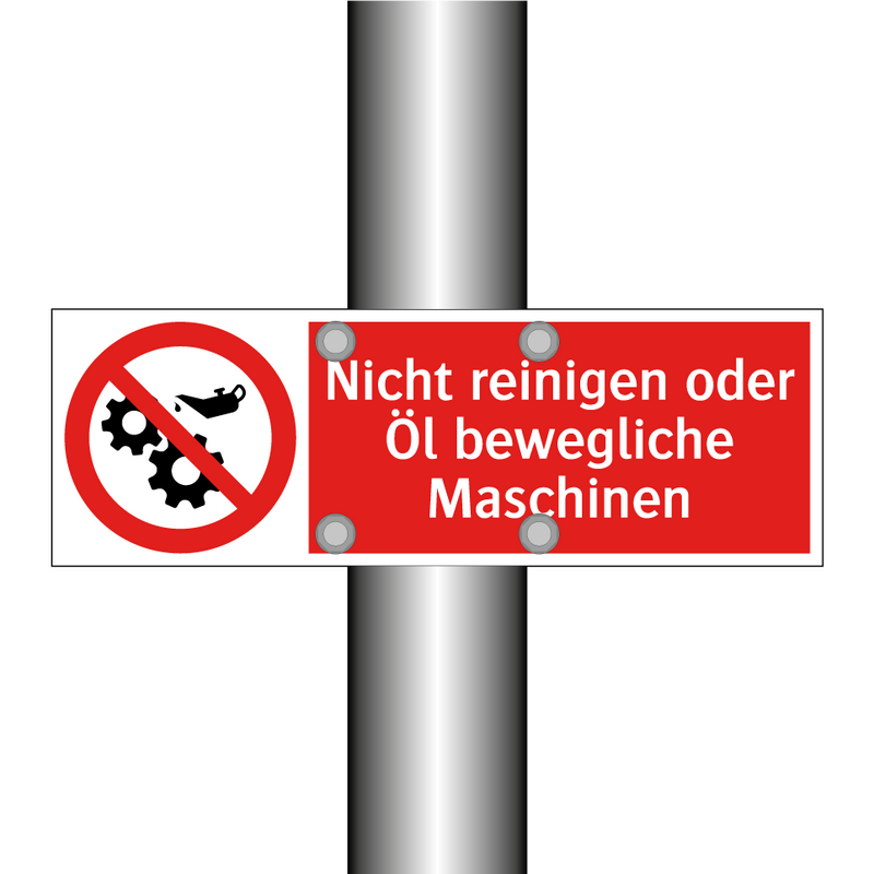 Nicht reinigen oder Öl bewegliche Maschinen
