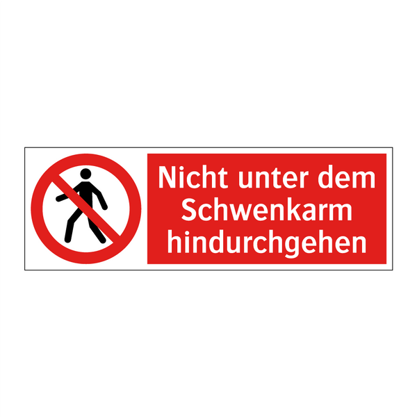 Nicht unter dem Schwenkarm hindurchgehen