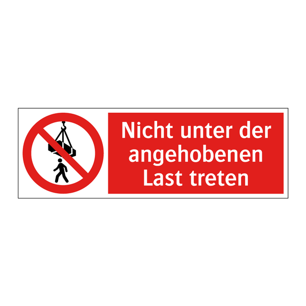 Nicht unter der angehobenen Last treten
