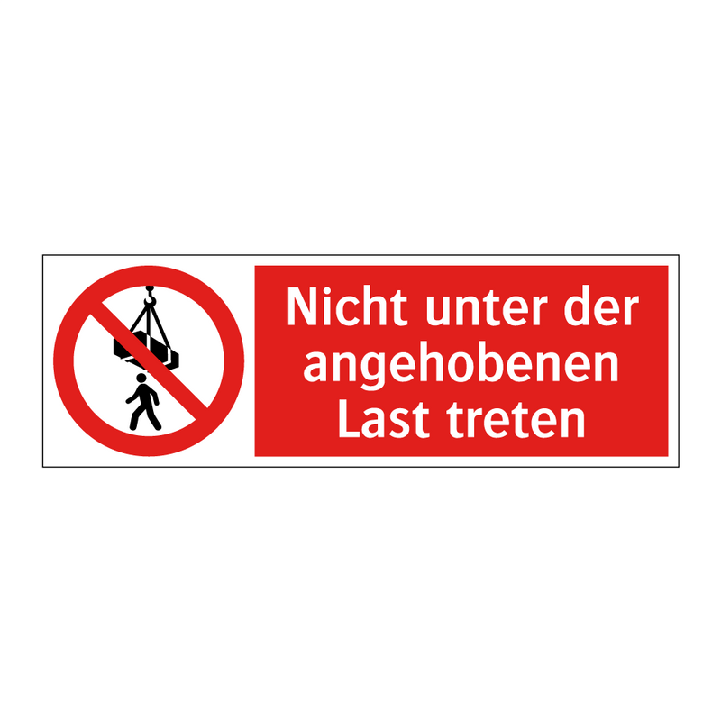 Nicht unter der angehobenen Last treten