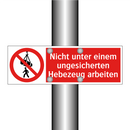 Nicht unter einem ungesicherten Hebezeug arbeiten