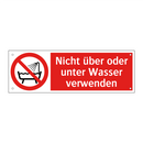 Nicht über oder unter Wasser verwenden