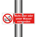 Nicht über oder unter Wasser verwenden