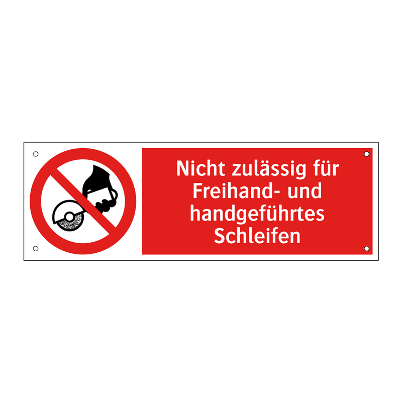 Nicht zulässig für Freihand- und handgeführtes Schleifen