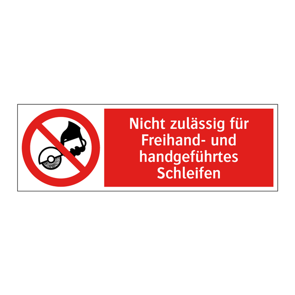 Nicht zulässig für Freihand- und handgeführtes Schleifen