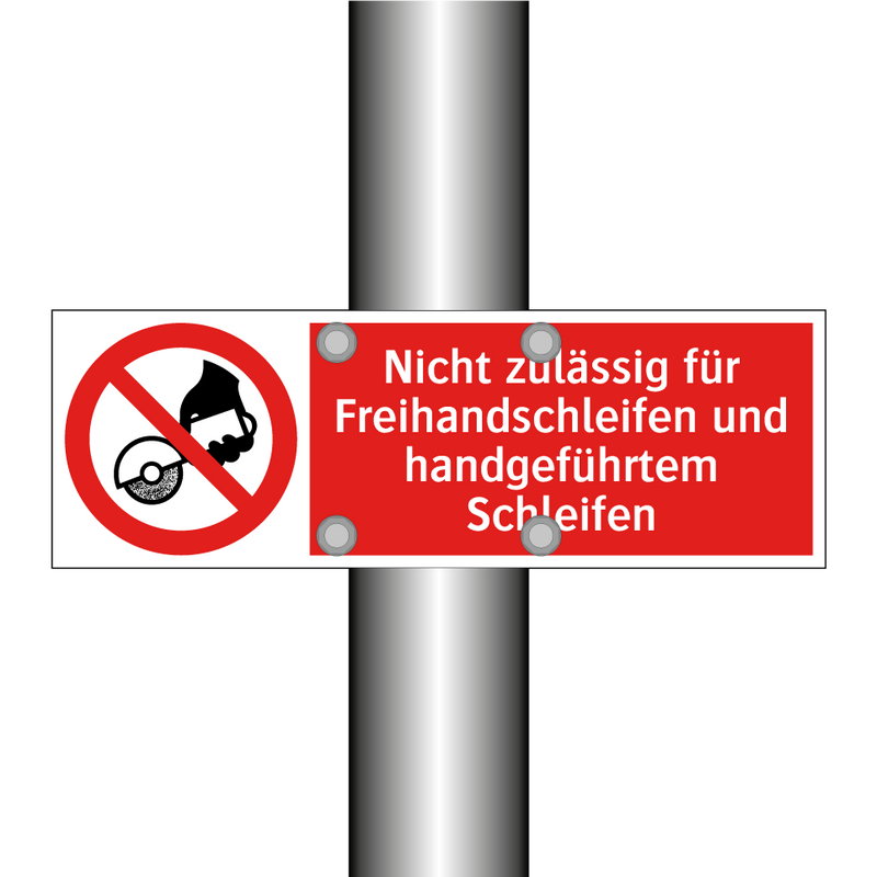 Nicht zulässig für Freihandschleifen und handgeführtem Schleifen