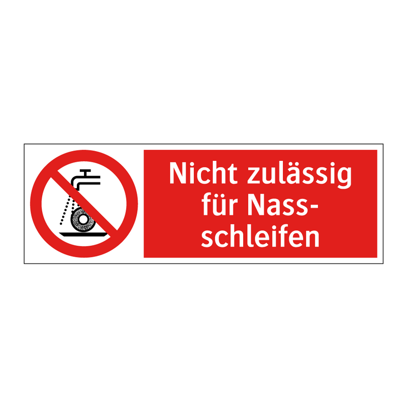 Nicht zulässig für Nass- schleifen