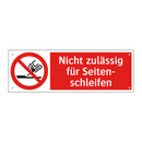 Nicht zulässig für Seiten- schleifen