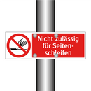 Nicht zulässig für Seiten- schleifen
