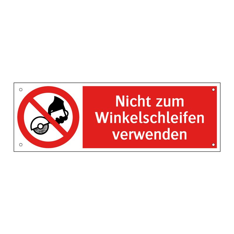 Nicht zum Winkelschleifen verwenden