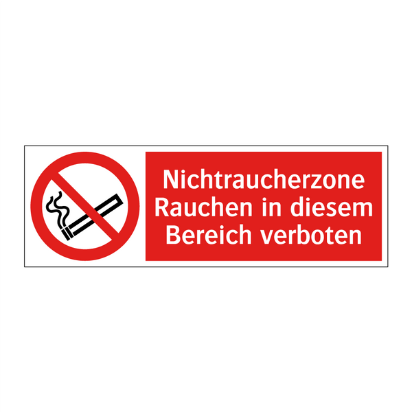 Nichtraucherzone Rauchen in diesem Bereich verboten