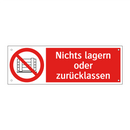 Nichts lagern oder zurücklassen