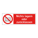Nichts lagern oder zurücklassen