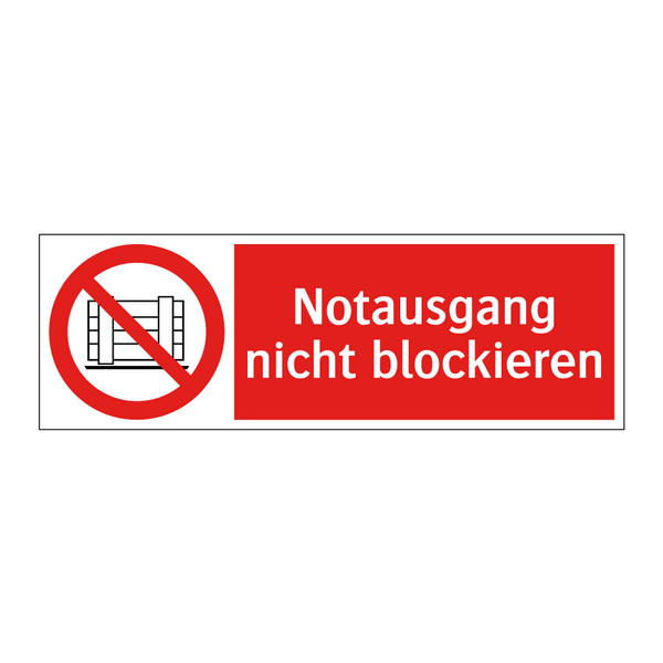 Notausgang nicht blockieren