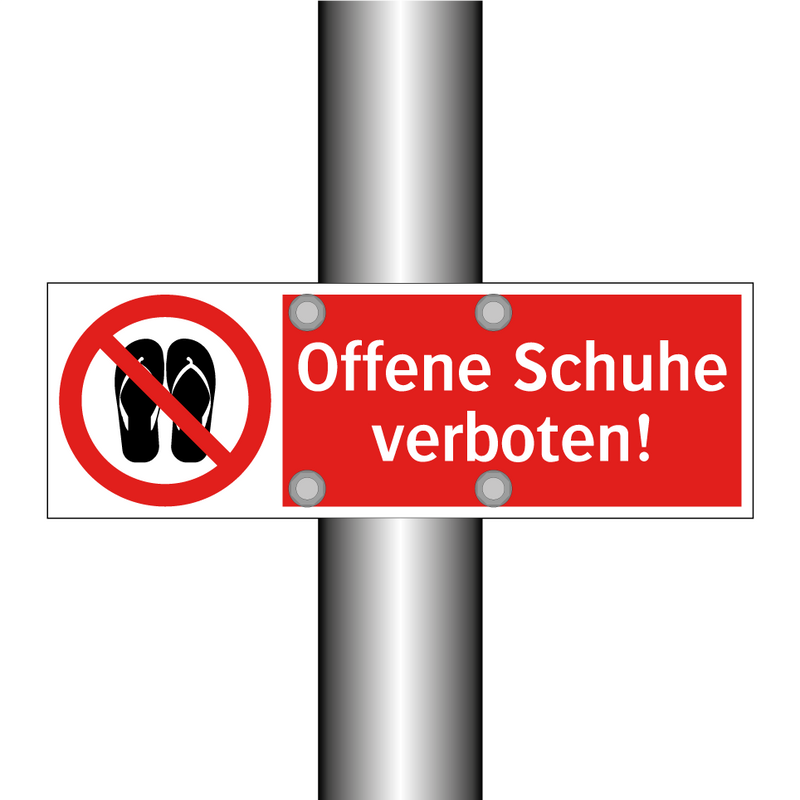 Offene Schuhe verboten!