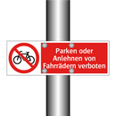 Parken oder Anlehnen von Fahrrädern verboten
