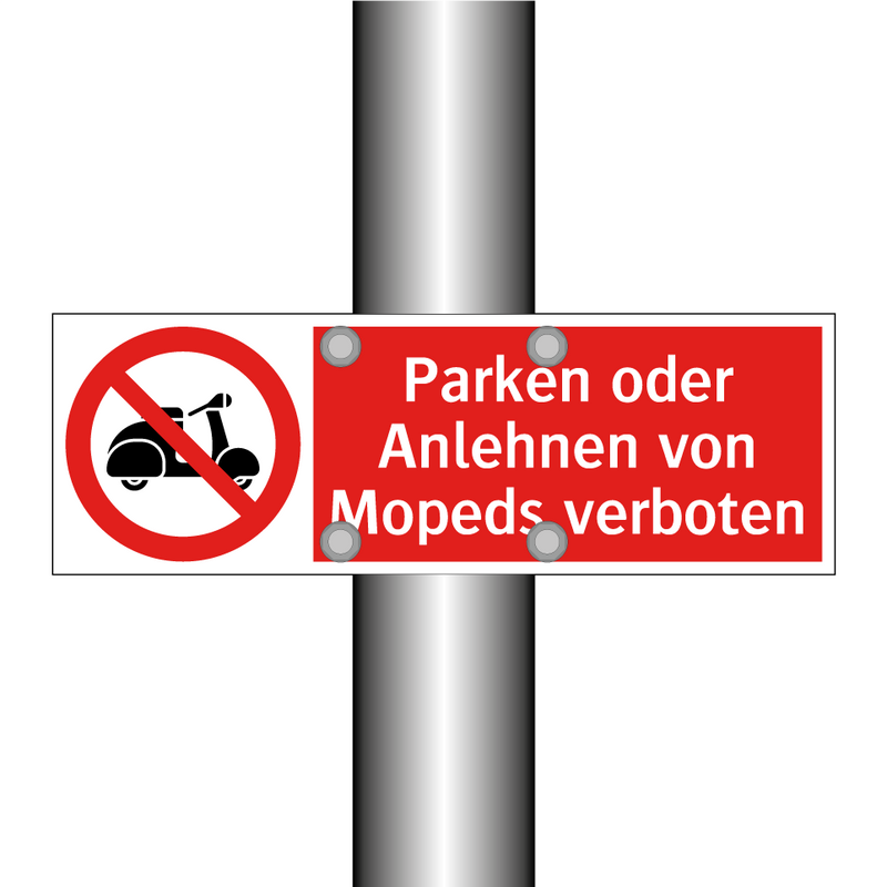 Parken oder Anlehnen von Mopeds verboten
