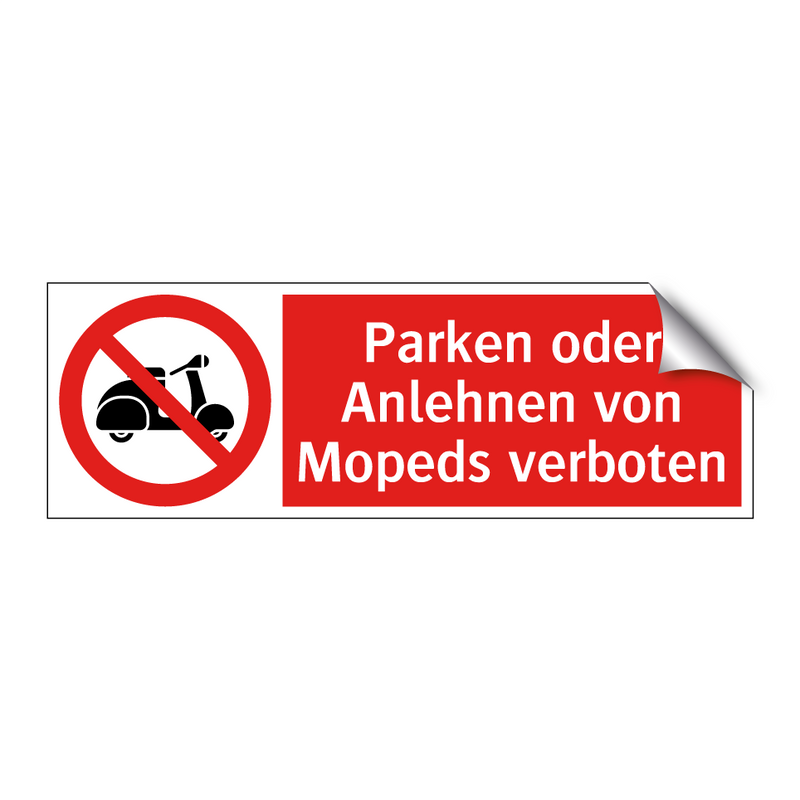 Parken oder Anlehnen von Mopeds verboten