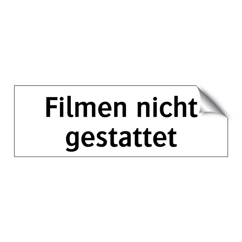 Filmen nicht gestattet