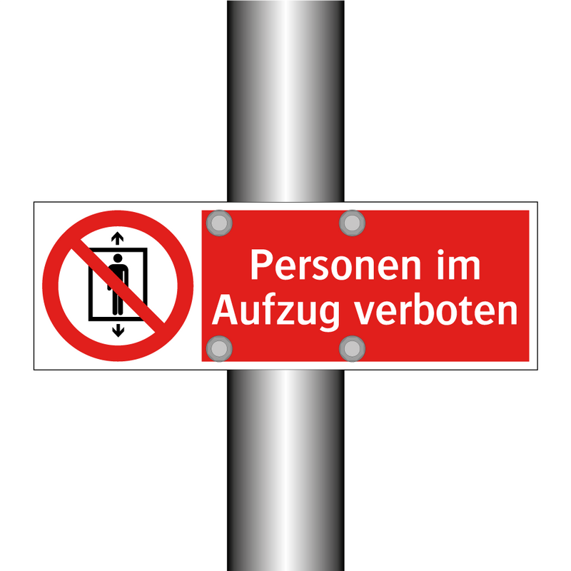 Personen im Aufzug verboten
